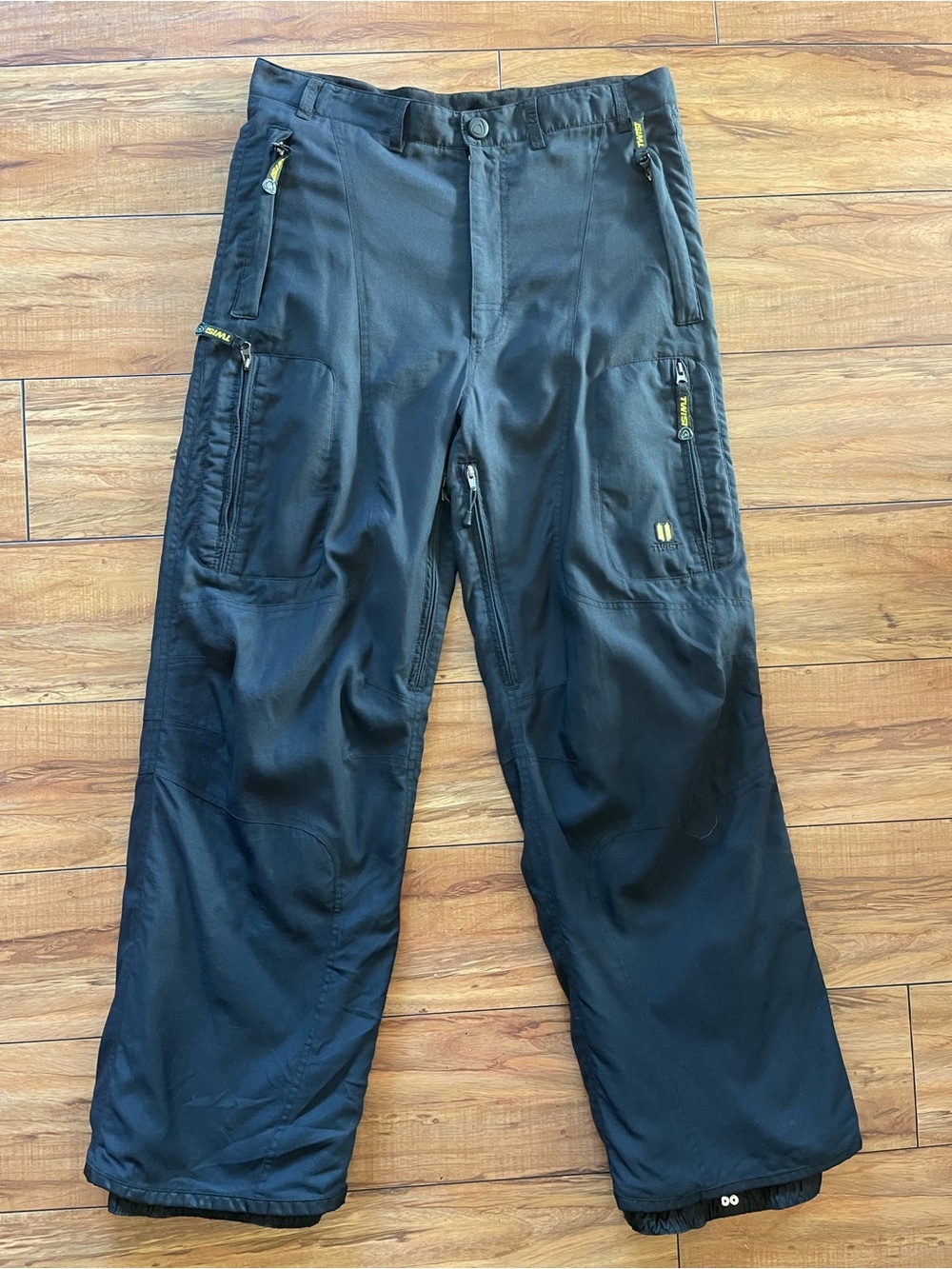 TWIST Snowboard Clothing Co. ski Snow pants Black   cargo nylon Large